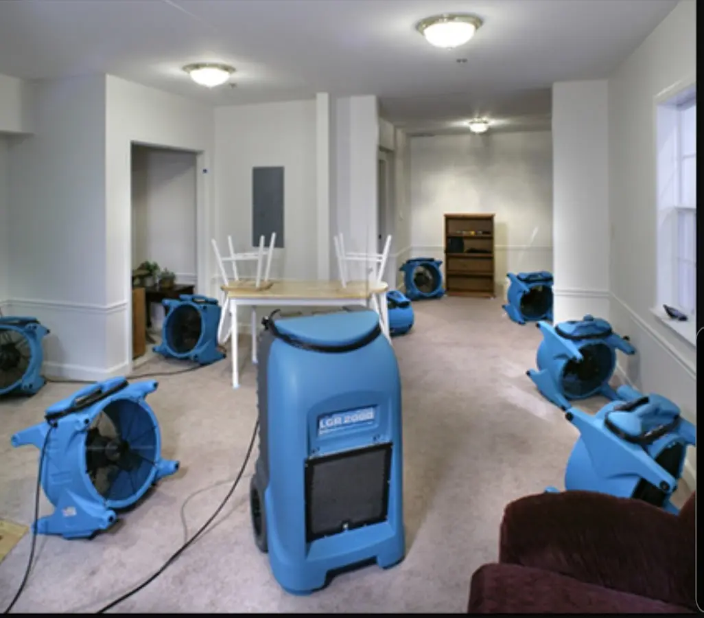 Air movers and dehumidifier setup for Water Extraction & Removal in Dale City